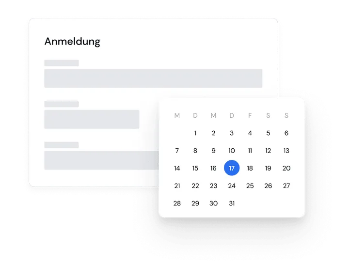 Buchungssystem und Anmeldeformular